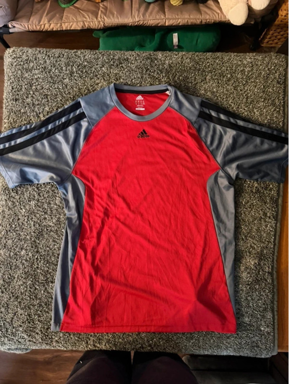 Adidas ClimaCool Men's Athletic Shirt Red and Gray Size 2XL